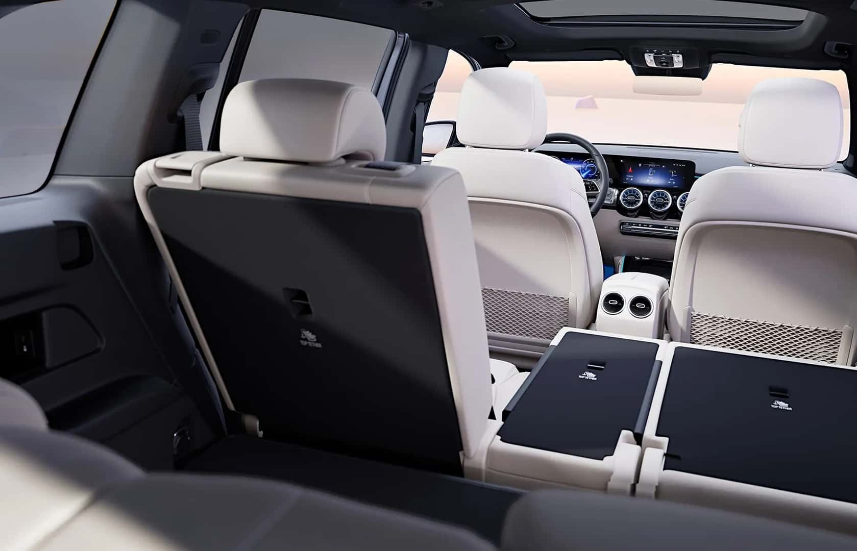 2026 Mercedes-Benz EQB interior showing the versatile optional third-row configuration