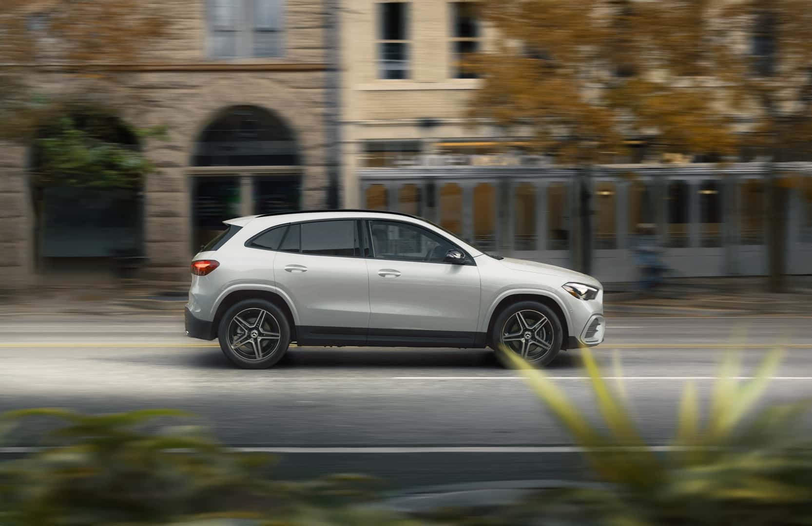 2026 Mercedes-Benz GLA 250 4MATIC SUV driving on the road.