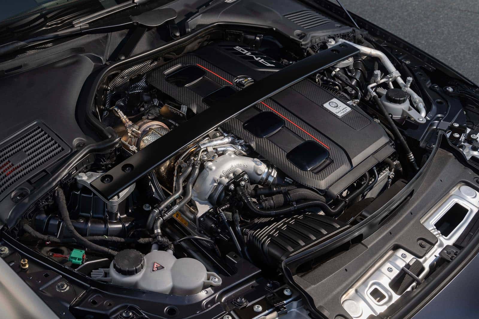 Handcrafted AMG 2.0-liter engine with electric exhaust-gas turbocharger