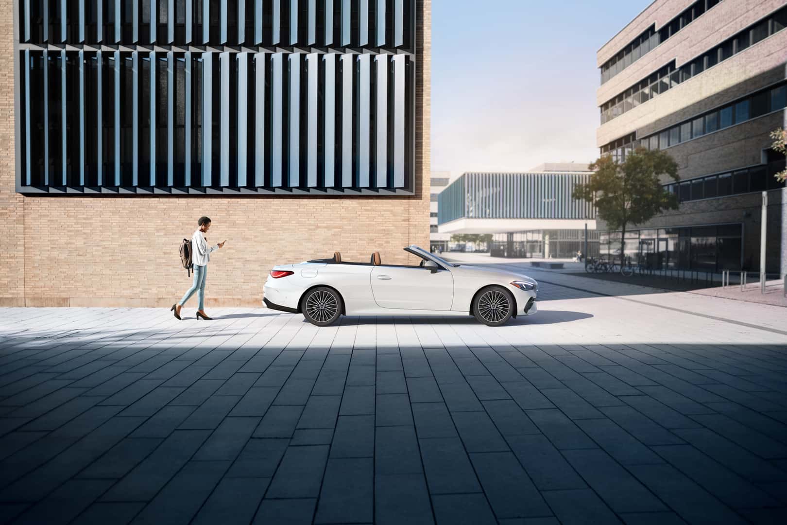 2026 Mercedes-Benz CLE Cabriolet sitting parked with the top down.
