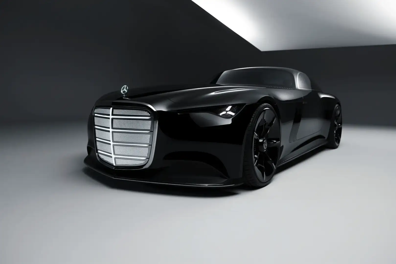 Mercedes Benz Vision Iconic front fiew black and white