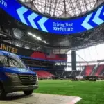 Mercedes Benz Sprinter Van on a field at an event for Driving your Future