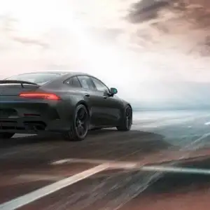 2026 Mercedes Benz AMG GT 4-Door Coupe Rear and Passenger Side View