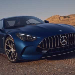 2026 Mercedes-Benz AMG GT Coupe Front and Passenger Side View