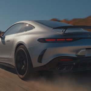 2026 Mercedes-Benz AMG GT Coupe Rear and Driver Side Profile
