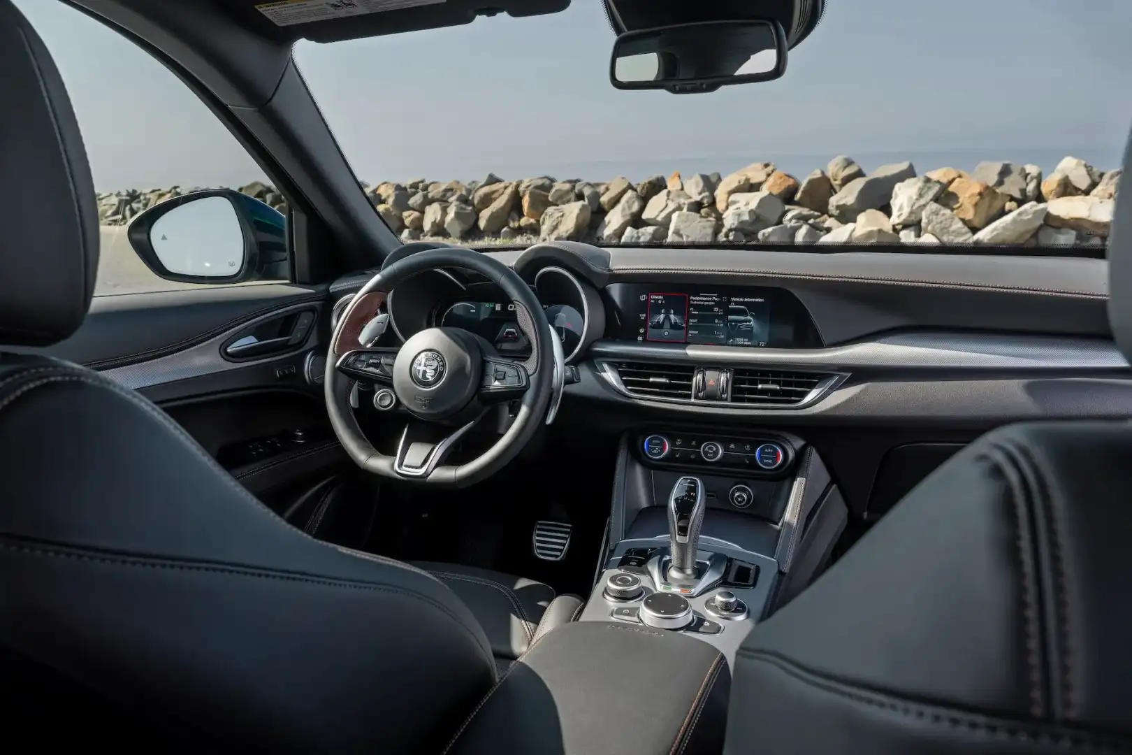 Interior view of the Alfa Romeo Stelvio