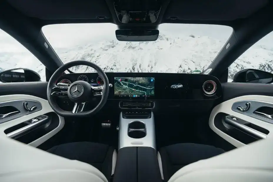 Interior View of the 2027 Mercedes-Benz CLA 220 Hybrid showing the driver console