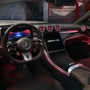 2026 Mercedes Benz C Class Sedan AMG C 43 front row interior