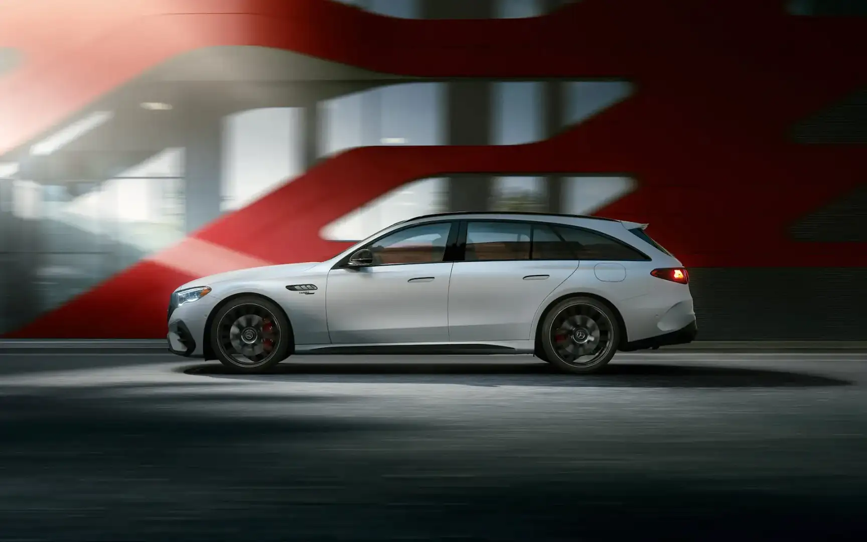 2026 Mercedes Benz E Class Wagon AMG E 53 HYBRID Polar White side view
