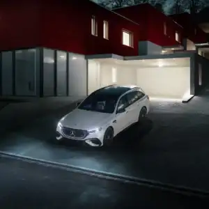 2026 Mercedes Benz E Class Wagon white at night