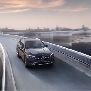 2026 Mercedes Benz GLC 300 SUV Black in motion