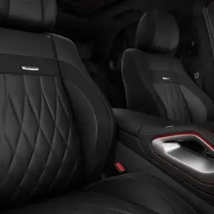 2026 Mercedes-Benz Front Seats and Console in Black Leather