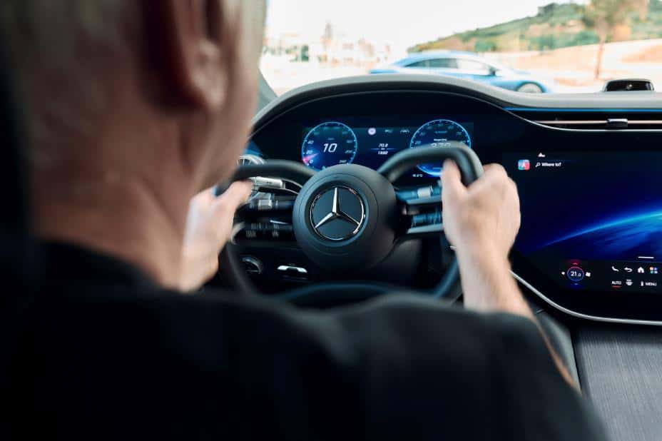 Steer By Wire Person Driving focus on Steering Wheel