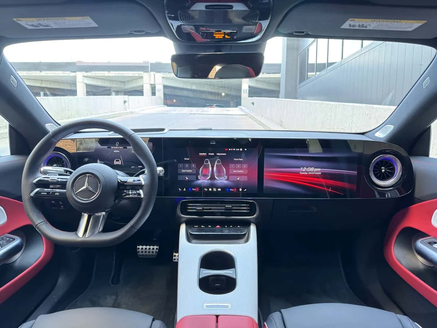 The Luxurious And Pleasurable Front Interior Of The Advanced And Sophisticated Mercedes-Benz CLA
