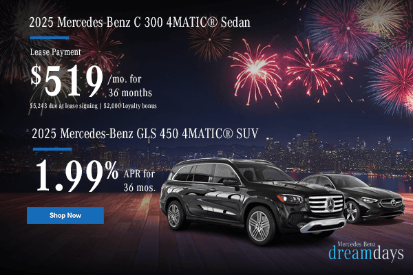 2025 C 300 4MATIC® Sedan & 2025 GLS 450 4MATIC® SUV