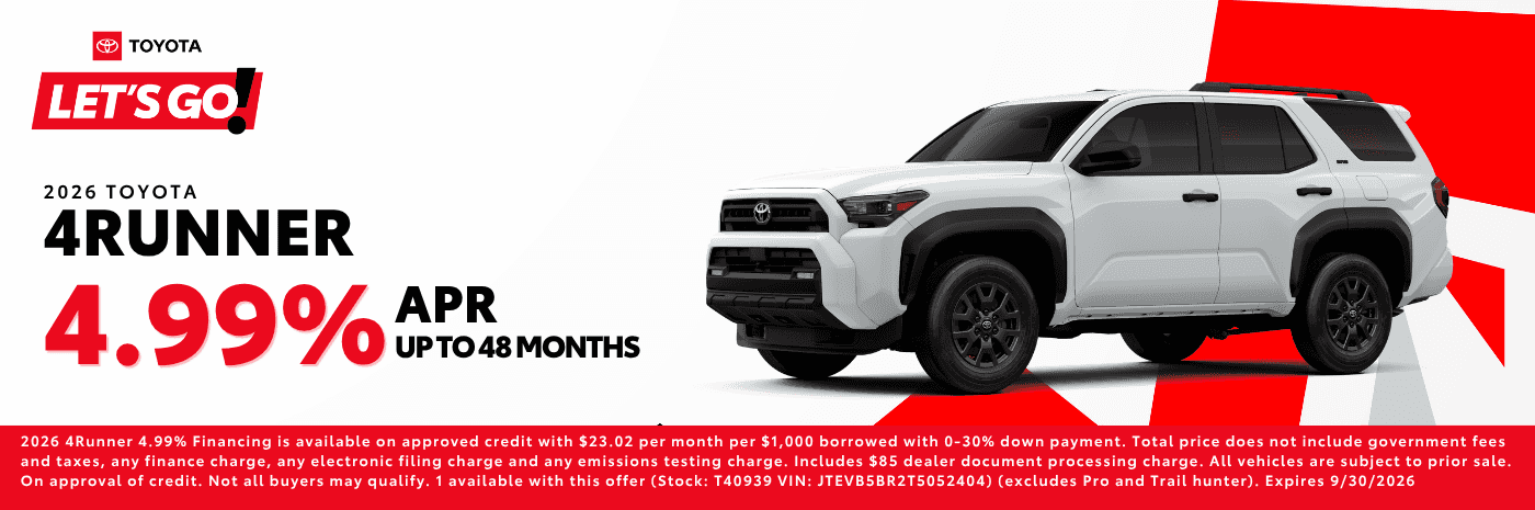 2026 Toyota 4 Runner APR Offer