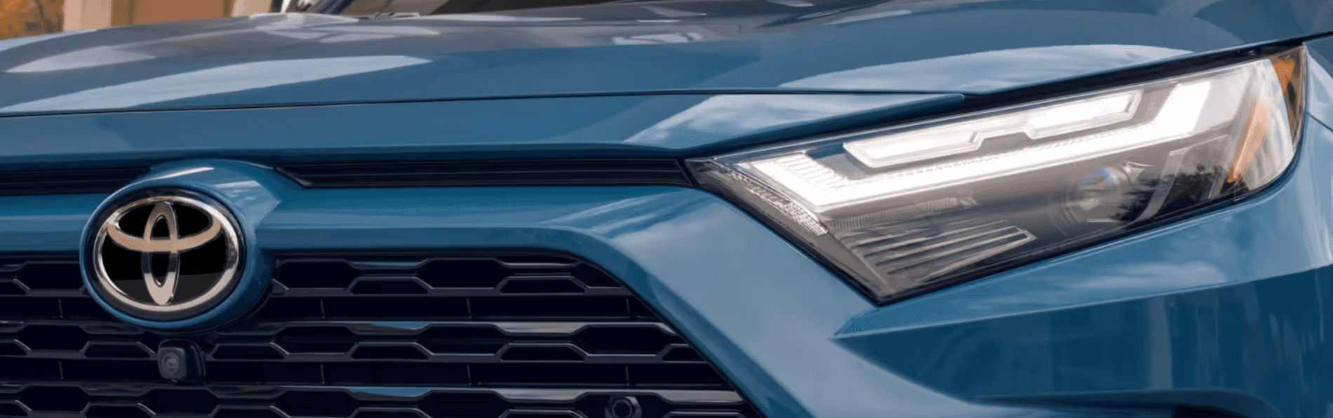 Close up of Toyota headlight
