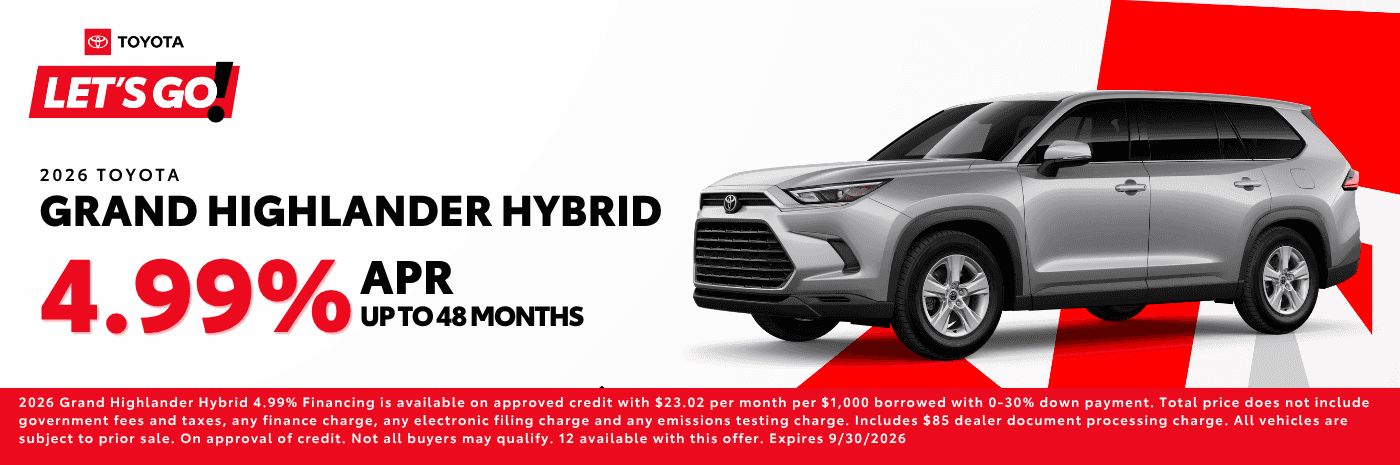 2026 Toyota grand highlander Hybrid APR Offer