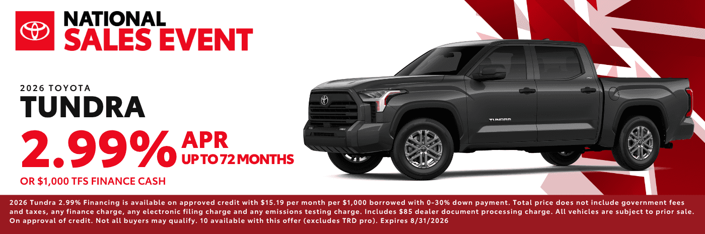2026 Toyota Tundra 2.99% APR Offer