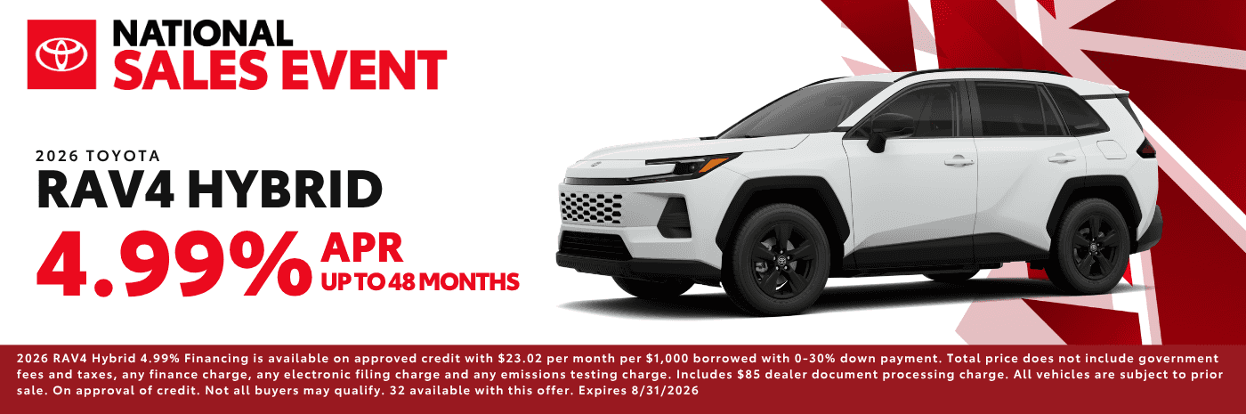 2026 Toyota Rav4 Hybrid APR offer