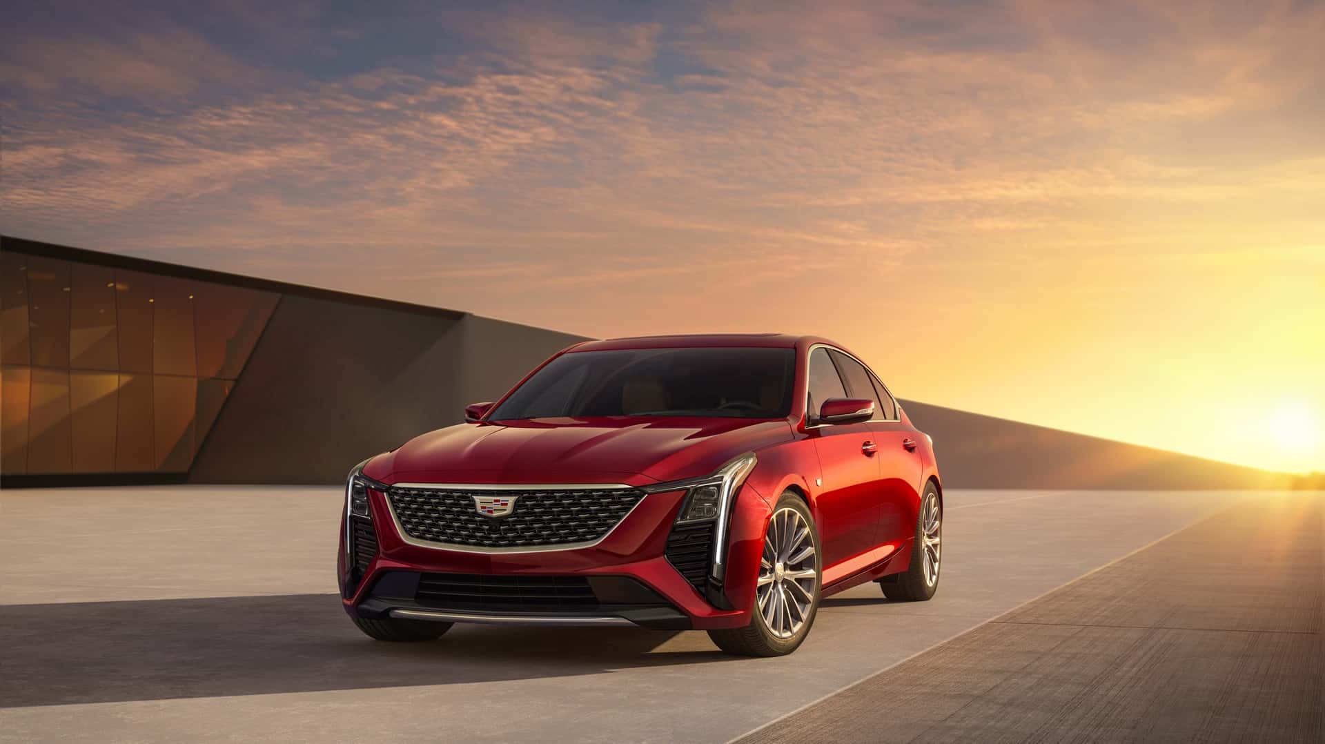 Red 2026 Cadillac CT5 Driver Front Profile