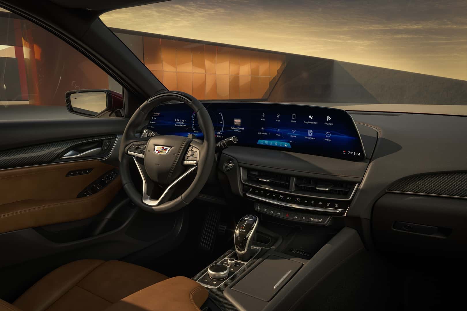 Red 2026 Cadillac CT5 Interior Dash View