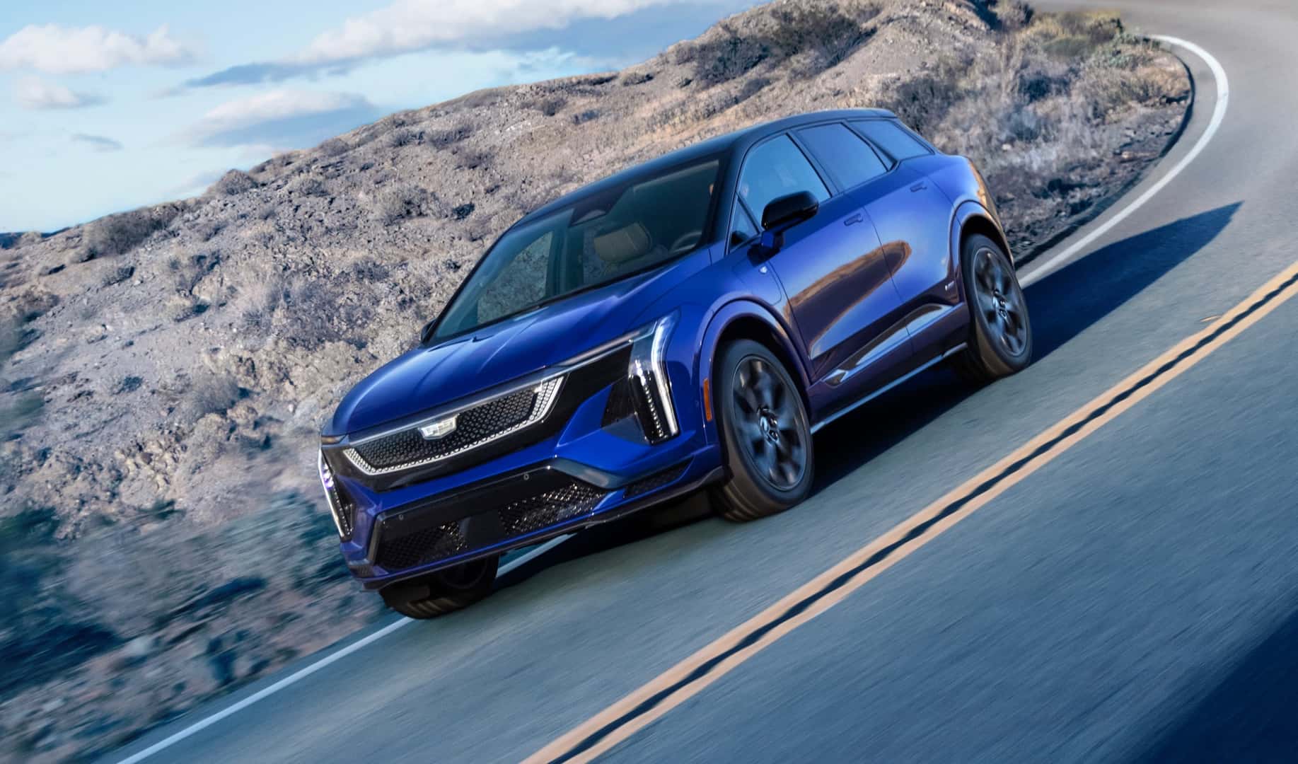 2026 Cadillac Optic-V Front View Driving on Road