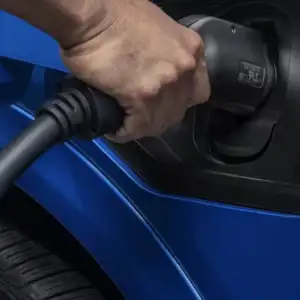 17.7-inch center screen in an all-electric crossover Chevy SUV showing the charging status.