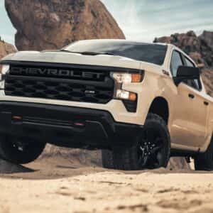 2026 Chevrolet Silverado 1500 Front End on Rock Terrain