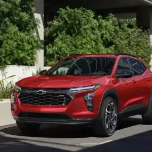 2026 Chevrolet Trax 2RS Apex Red in a parking space