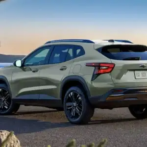 2026 Chevrolet Trax Cacti Green next to a lake