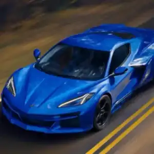 2026 Chevrolet Corvette E-Ray Blue In Fast Motion