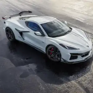 2026 Chevrolet Corvette Z06 White Front and Passenger Side View