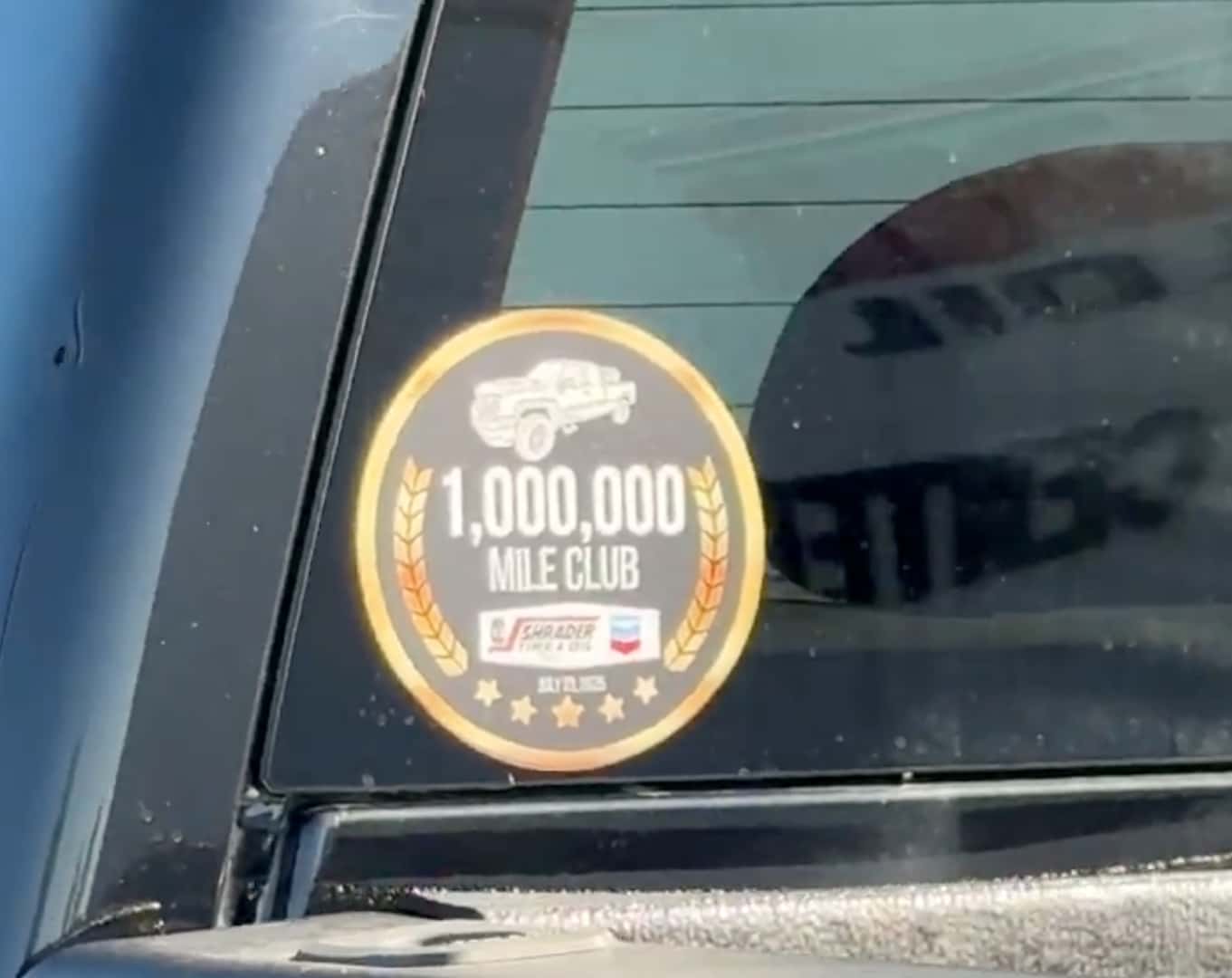 The Shining Sticker For The 1,000,000 Mile Club