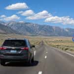 Chevrolet Equinox on I-580 southbound through Washoe Valley heading to Carson City, Nevada in summer
