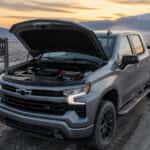 2026 Chevrolet Silverado 1500 with hood open in cold morning air, Carson City, NV