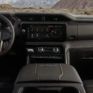 2026 GMC Sierra HD Front Dash with Obsidian Rush Interior