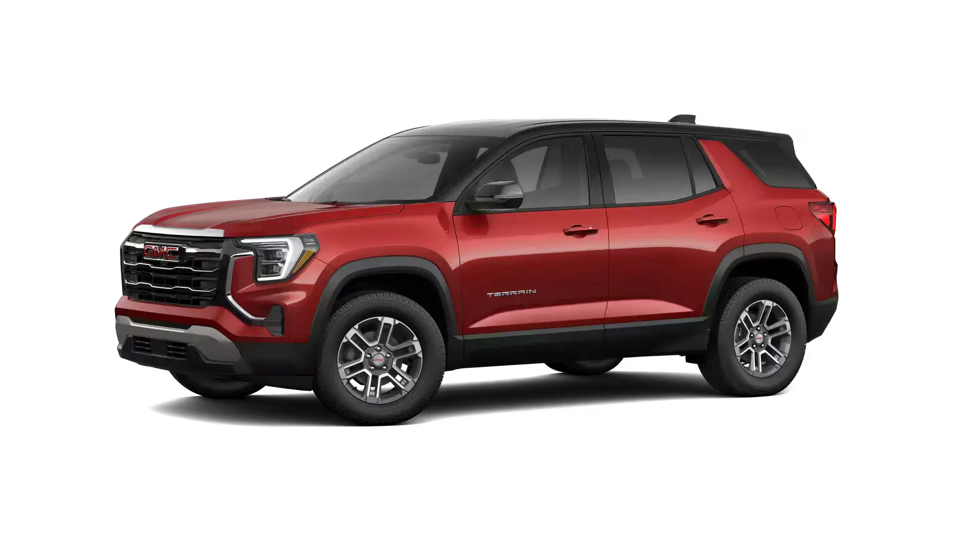 2026 GMC Terrain Volcanic Red Tintcoat with Ebony Twilight Metallic roof