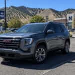 2026 GMC Terrain parked at a Nevada campus parking lot on a sunny high-desert day