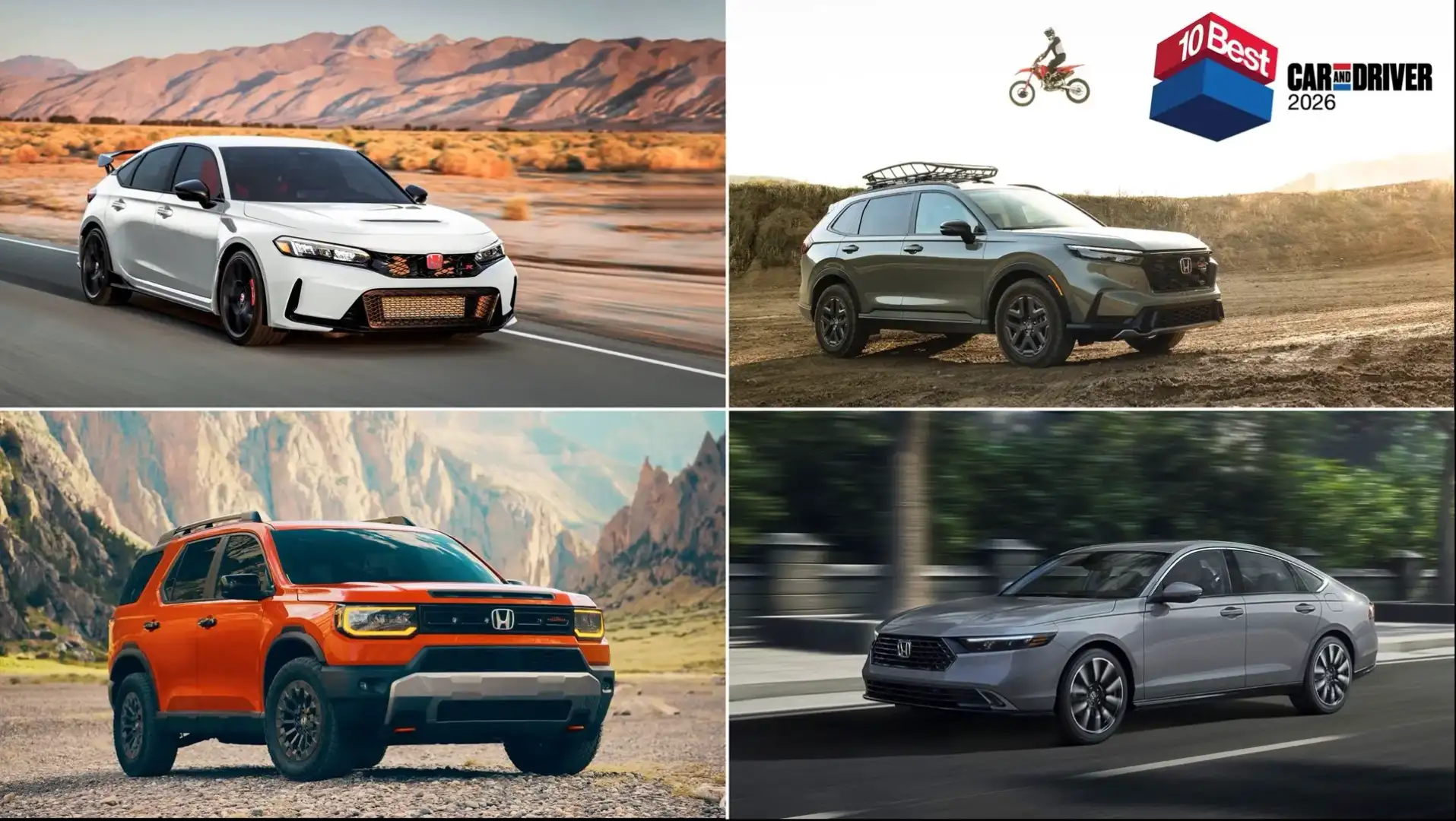 2026 Honda Car and Driver 10Best Award Winners