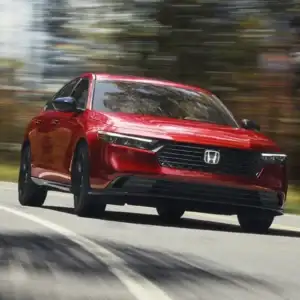 2026 Honda Accord Radiant Red Metallic in motion
