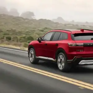2026 Honda Prologue Elite Scarlet Red Metallic in motion