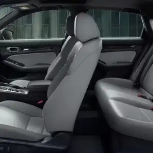2026 Honda Civic Sedan Sport Touring Hybrid gray leather interior
