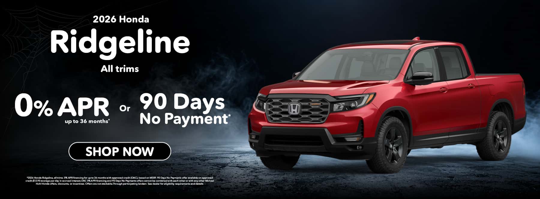 2026 Honda Ridgeline at 0% APR