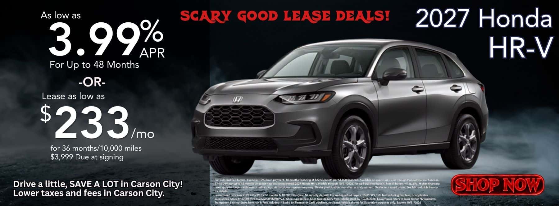 HR-V October APR and Lease Offer Deal