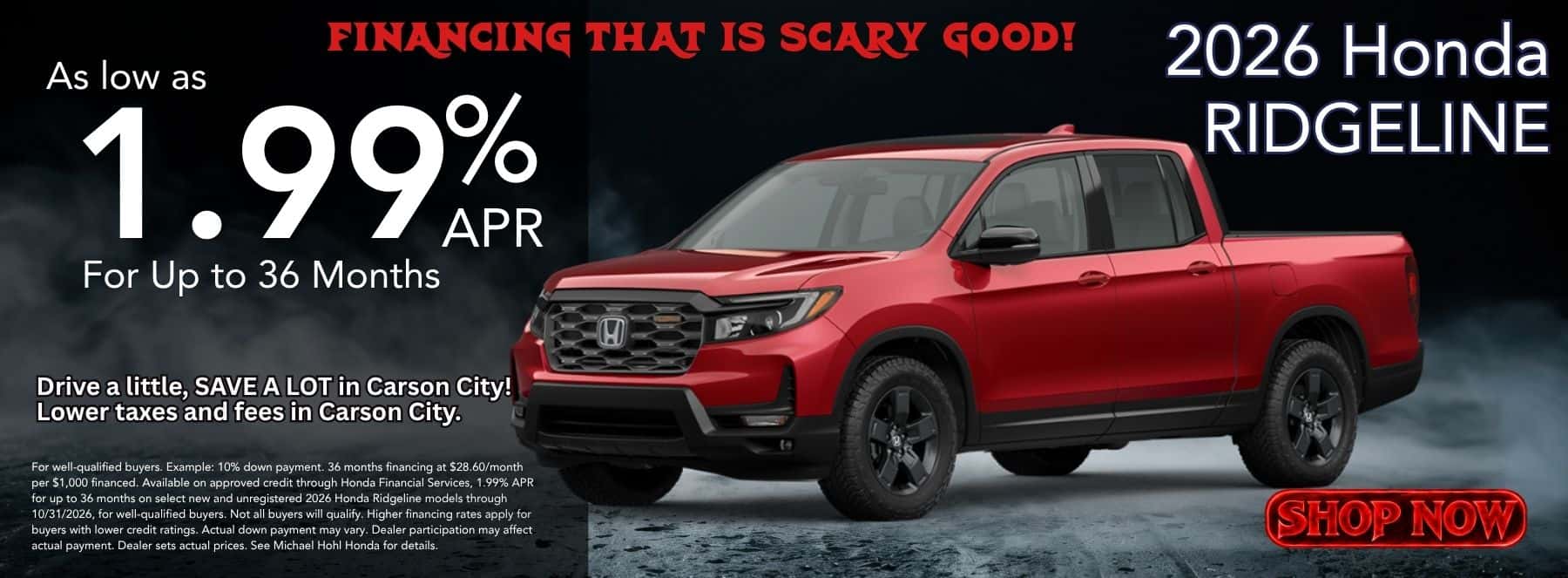 October Ridgeline APR Offer Deal