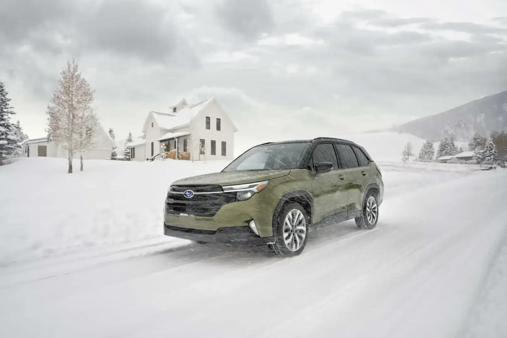 2026 Subaru Forester Hybrid driving in the snow