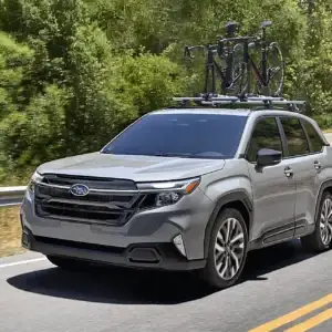 2026 Subaru Forester with Bikes on Roof Rack