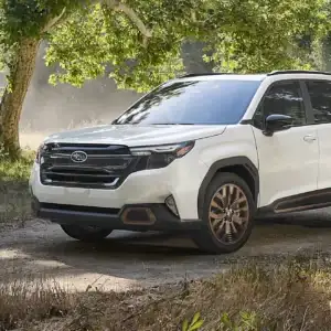 2026 Subaru Forester in Motion in the Woods