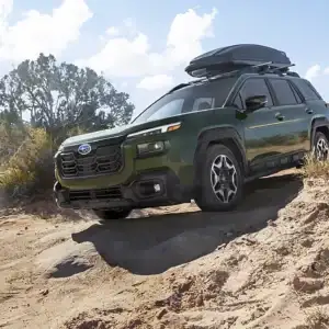 2026 Subaru Outback Touring Deep Emerald Green Pearl off road